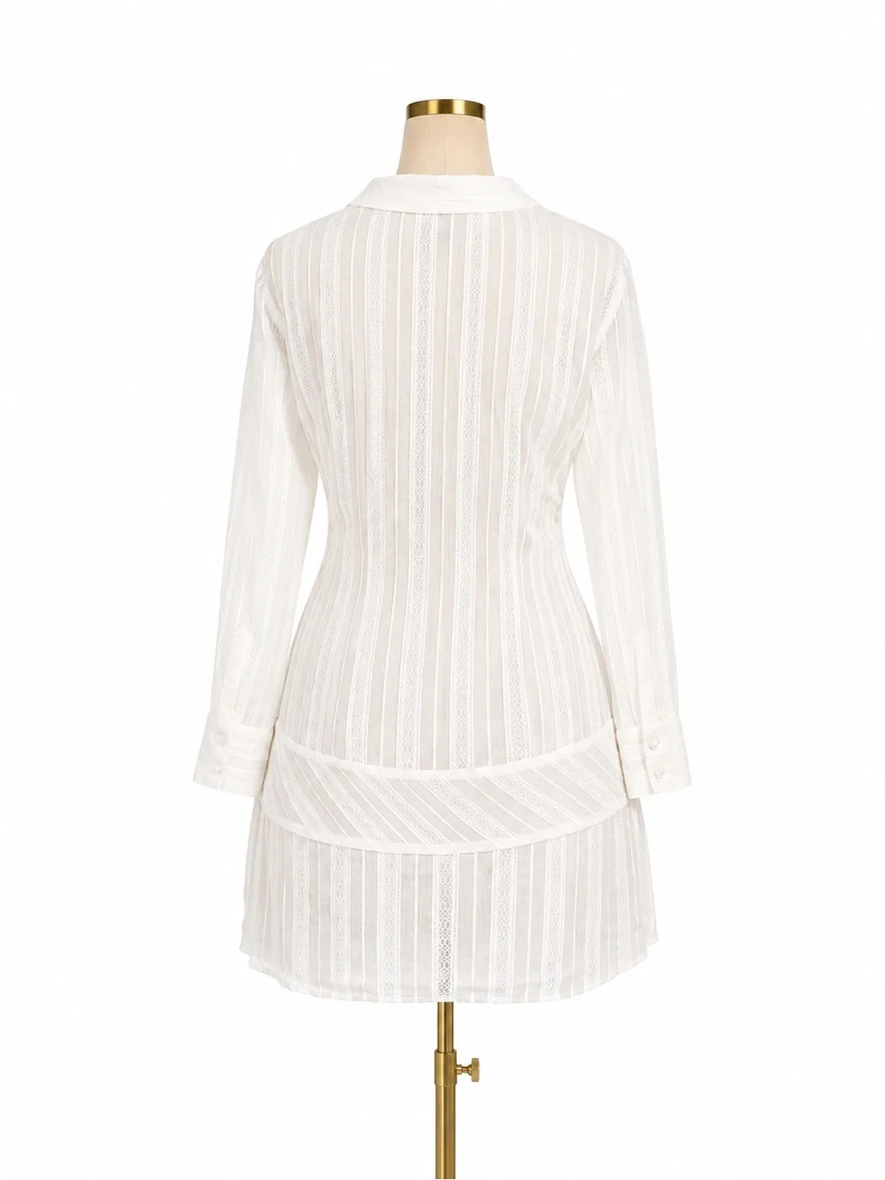 Vintage White Sheer Lace Tunic Blouse